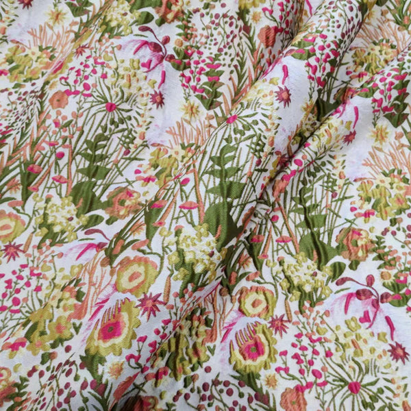 Pastoral Style Flowers Jacquard - 3D Embossed Brocade
