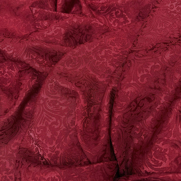Burgundy 3D Textured Jacquard Fabric By The Yard