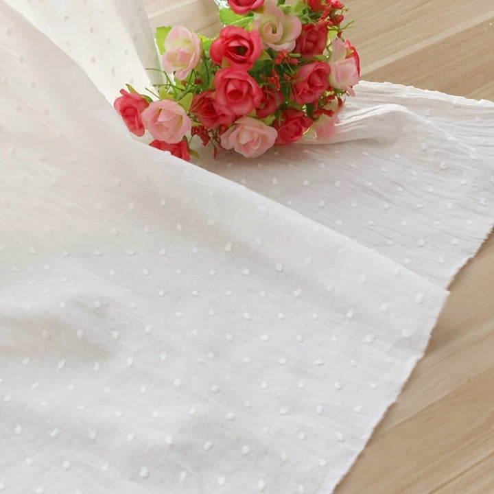 100% cotton polka dot jacquard for sewing and décor