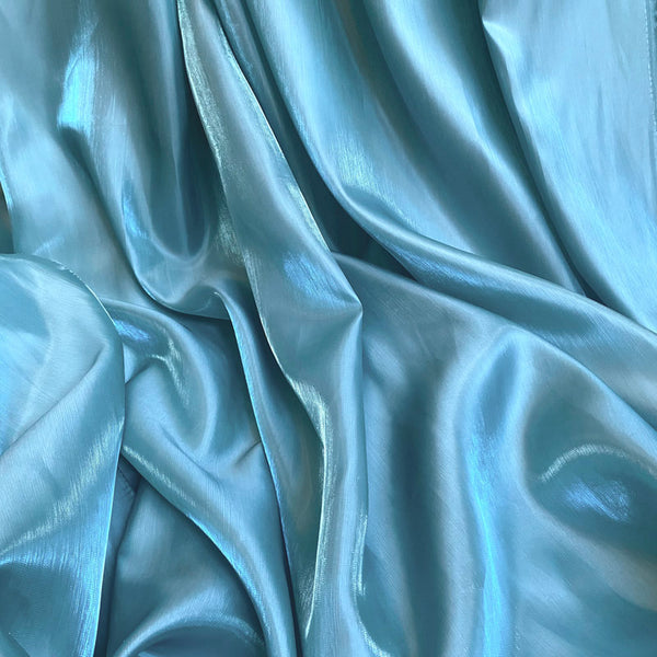 Blue Glossy Iridescent Gradient Fabric By The Yard