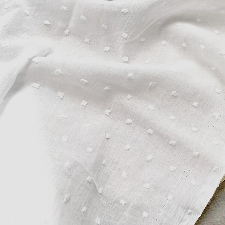 white cotton jacquard  
