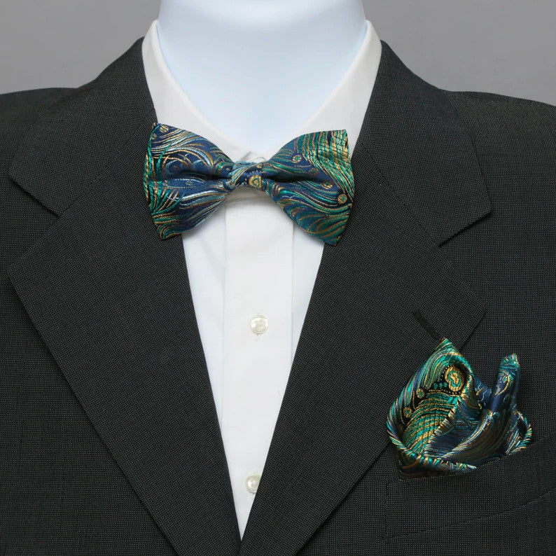 Phoenix Feather Jacquard Bow Tie