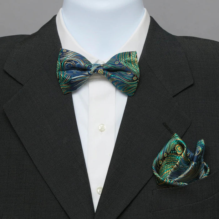 Phoenix Feather Jacquard Bow Tie