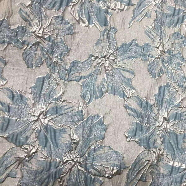 Floral Reversible Jacquard Brocade - Shimmer Thread 3D Textured Fabric