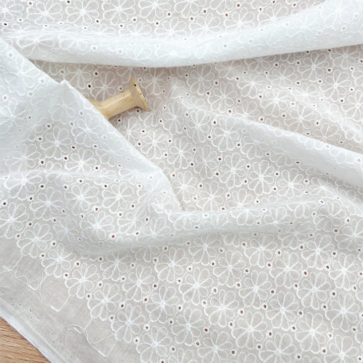 cotton lace fabric for dress Wholesale Embroidery Wild Flower Lace Fabric