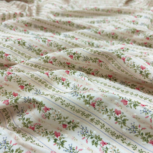 Ditsy Print Cotton - With Polka Dot Jacquard For Summer