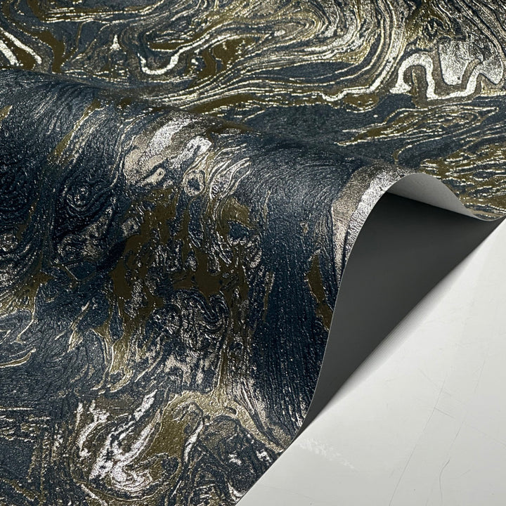 Luxury navy blue marble wallpaper for living room or bedroom