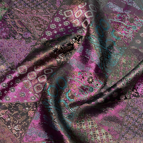 Vibrant Colors Damask Fabric – Luxurious Polyester for Dresses & Crafts