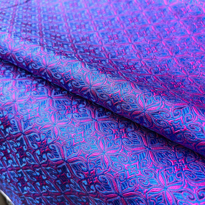 Exquisite Baroque damask fabric with ornate floral patterns on jacquard cloth