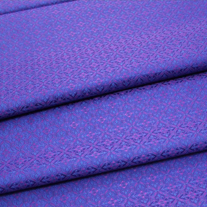 Close-up of vintage-style jacquard fabric with Baroque damask weaving