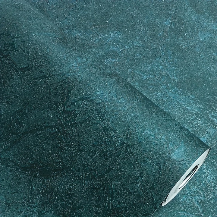 Textured industrial wallpaper in dark green marble look