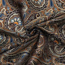 Antique Black Paisley Brocade - Classical Jacquard Pattern Textile